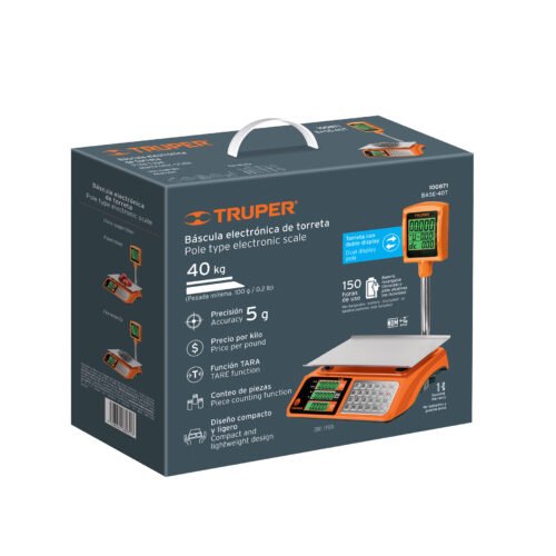 100871 - Báscula electrónica multifunciones con torreta 40 kg, Truper