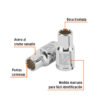 100875.1 100875 - Dado de 1/4", 12 puntas, cuadro 1/4", Truper