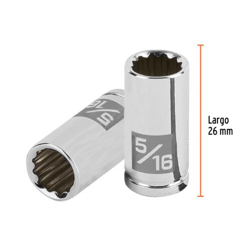 100878 - Dado de 5/16", 12 puntas, cuadro 1/4", Truper