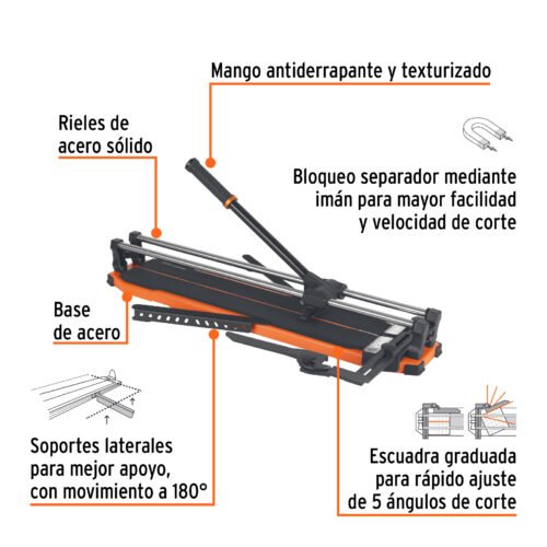 100885 - Cortador azulejo 25" (63cm) gran formato c/maletín, EXPERT