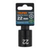 100895.3 100895 - Dado de impacto de 22 mm, 6 puntas, cuadro 1/2", Truper