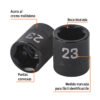 100896 - Dado de impacto de 23 mm, 6 puntas, cuadro 1/2", Truper