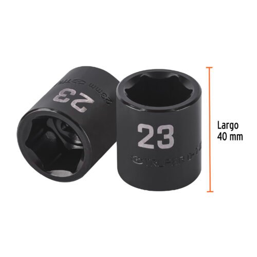 100896 - Dado de impacto de 23 mm, 6 puntas, cuadro 1/2", Truper