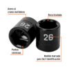 100899.1 100899 - Dado de impacto de 26 mm, 6 puntas, cuadro 1/2", Truper