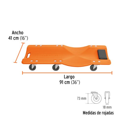 100903 - Cama de plástico 36" para mecánico, Truper