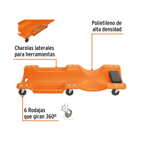 100904.1 100904 - Cama de plástico 40" para mecánico, Truper