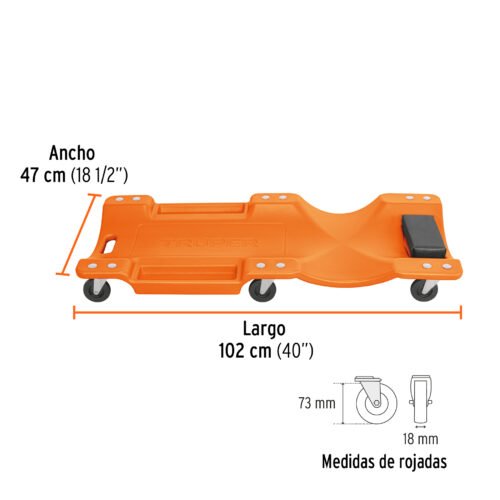 100904.2 100904 - Cama de plástico 40" para mecánico, Truper