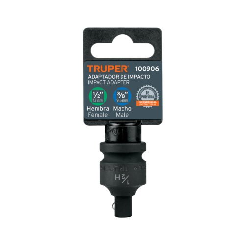 100906.3 100906 - Adaptador de impacto 1/2" (H) x 3/8" (M), Truper