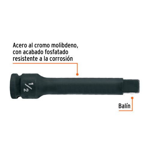 100909.1 100909 - Extensión de impacto con cuadro de 1/2", largo 5", Truper