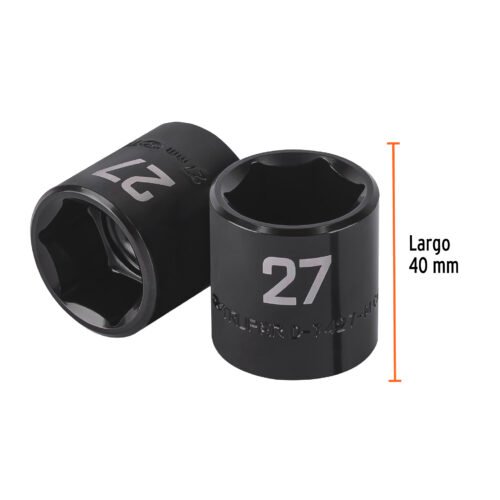 100920 - Dado de impacto de 27 mm, 6 puntas, cuadro 1/2", Truper