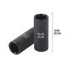 100921.2 100921 - Dado largo impacto de 22 mm, 6 puntas, cuadro 1/2", Truper