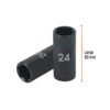 100923 - Dado largo impacto de 24 mm, 6 puntas, cuadro 1/2", Truper