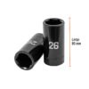 100925.2 100925 - Dado largo impacto de 26 mm, 6 puntas, cuadro 1/2", Truper