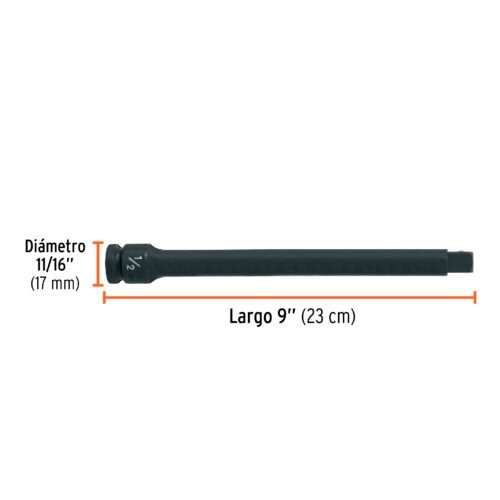 100940 - Extensión de impacto con cuadro de 1/2", largo 9", Truper