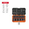 100943 - Juego de 12 dados cuadro 1/2" de impacto 6 puntas std