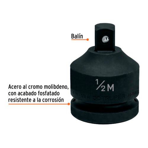 100949 - Adaptador de Impacto 3/4" (H) x 1/2" (M), Truper