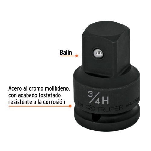 100950.1 100950 - Adaptador de Impacto 3/4" (H) x 1" (M), Truper