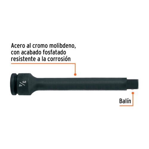 100952.1 100952 - Extensión de impacto con cuadro de 3/4", largo 10", Truper