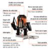100954 - Router (Rebajadora) 1200W, 1-3/4 HP, TRUPER PRO