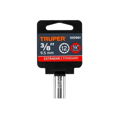 100961 - Dado de 3/8", 12 puntas, cuadro 1/4", Truper
