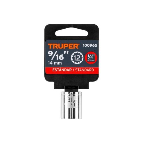 100965 - Dado de 9/16", 12 puntas, cuadro 1/4", Truper