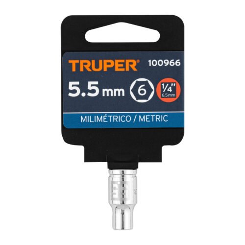 100966.3 100966 - Dado de 5.5 mm, 6 puntas, cuadro 1/4", Truper