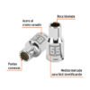 100975 - Dado de 5.5 mm, 12 puntas, cuadro 1/4", Truper