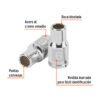 100978.1 100978 - Dado de 6 mm, 12 puntas, cuadro 1/4", Truper