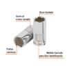 100980 - Dado de 8 mm, 12 puntas, cuadro 1/4", Truper