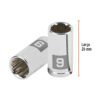 100981 - Dado de 9 mm, 12 puntas, cuadro 1/4", Truper