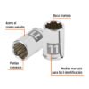 100984 - Dado de 11 mm, 12 puntas, cuadro 1/4", Truper