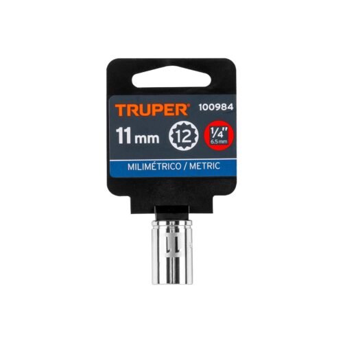 100984 - Dado de 11 mm, 12 puntas, cuadro 1/4", Truper