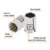 100986 - Dado de 12 mm, 12 puntas, cuadro 1/4", Truper