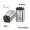 100987 - Dado de 13 mm, 12 puntas, cuadro 1/4", Truper