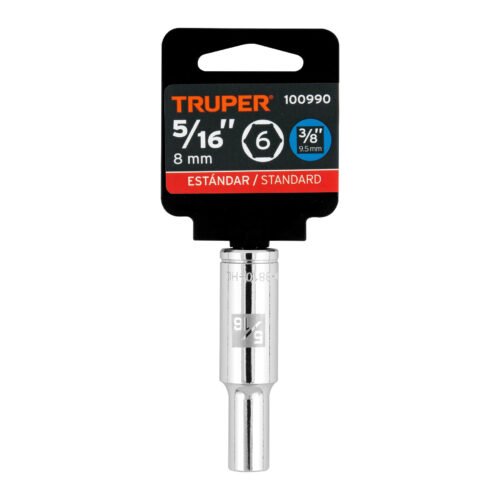 100990 - Dado largo de 5/16", 6 puntas, cuadro 3/8", Truper