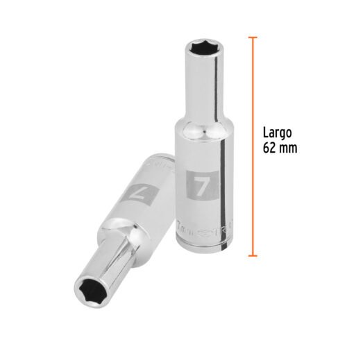 100992.2 100992 - Dado largo de 7 mm, 6 puntas, cuadro 3/8", Truper