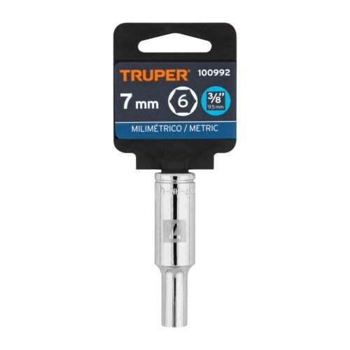 100992.3 100992 - Dado largo de 7 mm, 6 puntas, cuadro 3/8", Truper