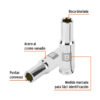 100994.1 100994 - Dado largo de 9 mm, 6 puntas, cuadro 3/8", Truper