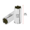 100995 - Dado largo de 20 mm, 6 puntas, cuadro 3/8", Truper