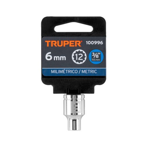 100996 - Dado de 6 mm, 12 puntas, cuadro 3/8", Truper