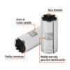 100997 - Dado largo de 1-1/16", 6 puntas, cuadro 1/2", Truper