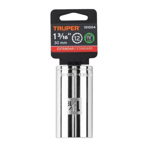 101004.3 101004 - Dado largo de 1-3/16" 12 puntas, cuadro 1/2", Truper