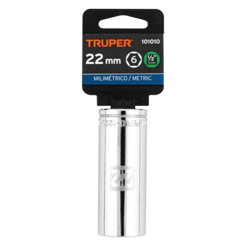 101010 - Dado largo de 22 mm, 6 puntas, cuadro 1/2", Truper