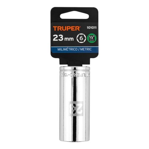 101011.3 101011 - Dado largo de 23 mm, 6 puntas, cuadro 1/2", Truper