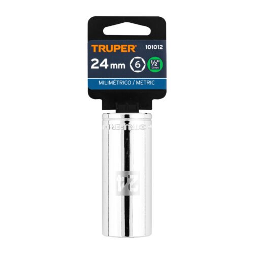 101012.3 101012 - Dado largo de 24 mm, 6 puntas, cuadro 1/2", Truper