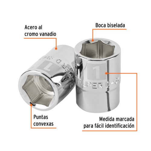 101016.1 101016 - Dado de 1", 6 puntas, cuadro 3/4", Truper
