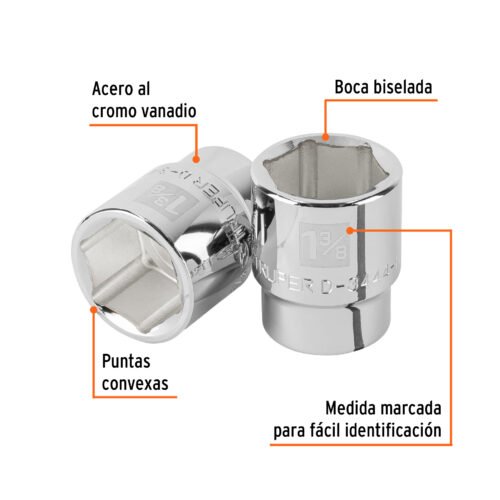 101017.1 101017 - Dado de 1-3/8", 6 puntas, cuadro 3/4", Truper
