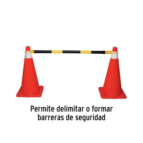 101019 - Barra extensible de 1.3 a 2.1 m reflejante para conos