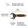101033 - Llave ajustable (perico) 6" boca ancha Comfort Grip, Expert