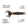 101034 - Llave ajustable (perico) 8" boca ancha Comfort Grip, Expert